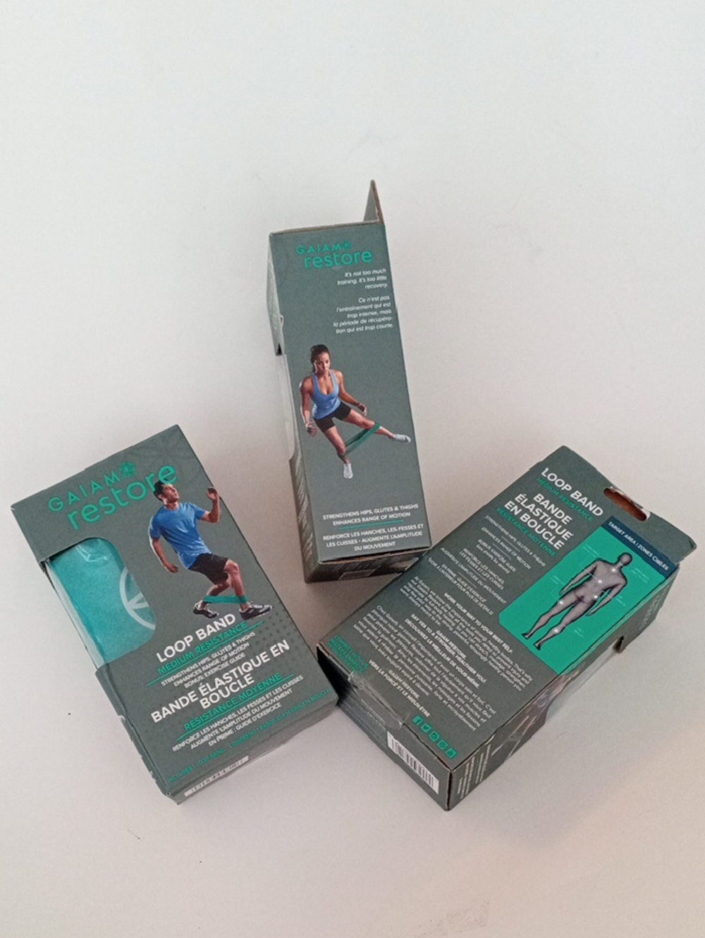 GAIAM Men's Fitness Loop Bands - Green - Set Of 3 Boxes
